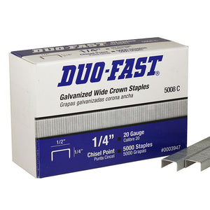 DuoFast 5008C 1/4"x1/2" 20 Gauge Staples 5,000ct box