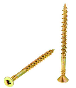 #8 x 3 in. Yellow Zinc #2 Square Flat Screw - 800 Count #08F300Y