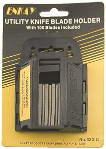 100pc Utility Knife Blades with Holder #333-C